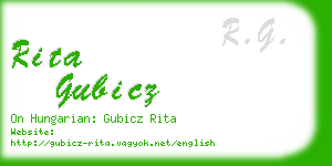 rita gubicz business card